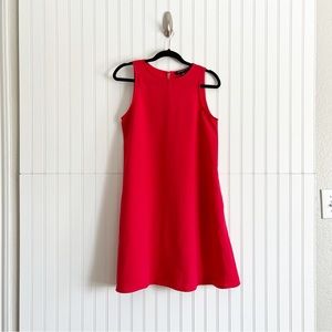 Sharagano Size 4 Solid Red Sleeveless Swing Dress